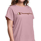 Champion Women's Classic Logo Graphic T-Shirt Pink Size 1X