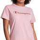 Champion Women's Classic Logo T-Shirt Pink Size Large