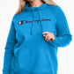 Champion Women's Powerblend Logo Hoodie Blue Size 2X