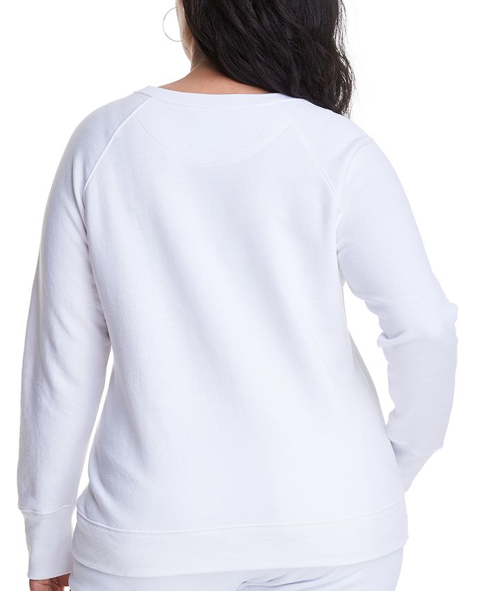 Champion Women's Logo Print Sweatshirt White Size XX-Large
