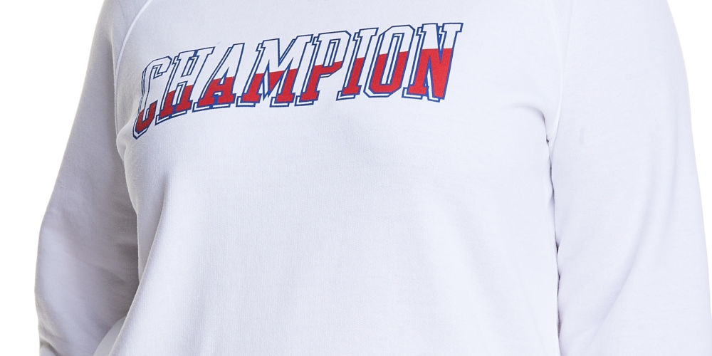 Champion Women's Logo Print Sweatshirt White Size XX-Large