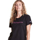 Champion Women's Houndstooth Script Logo Boyfriend Tee Black Size Small