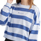 Champion Women's Cotton Striped Long Sleeve Top Blue Size Large