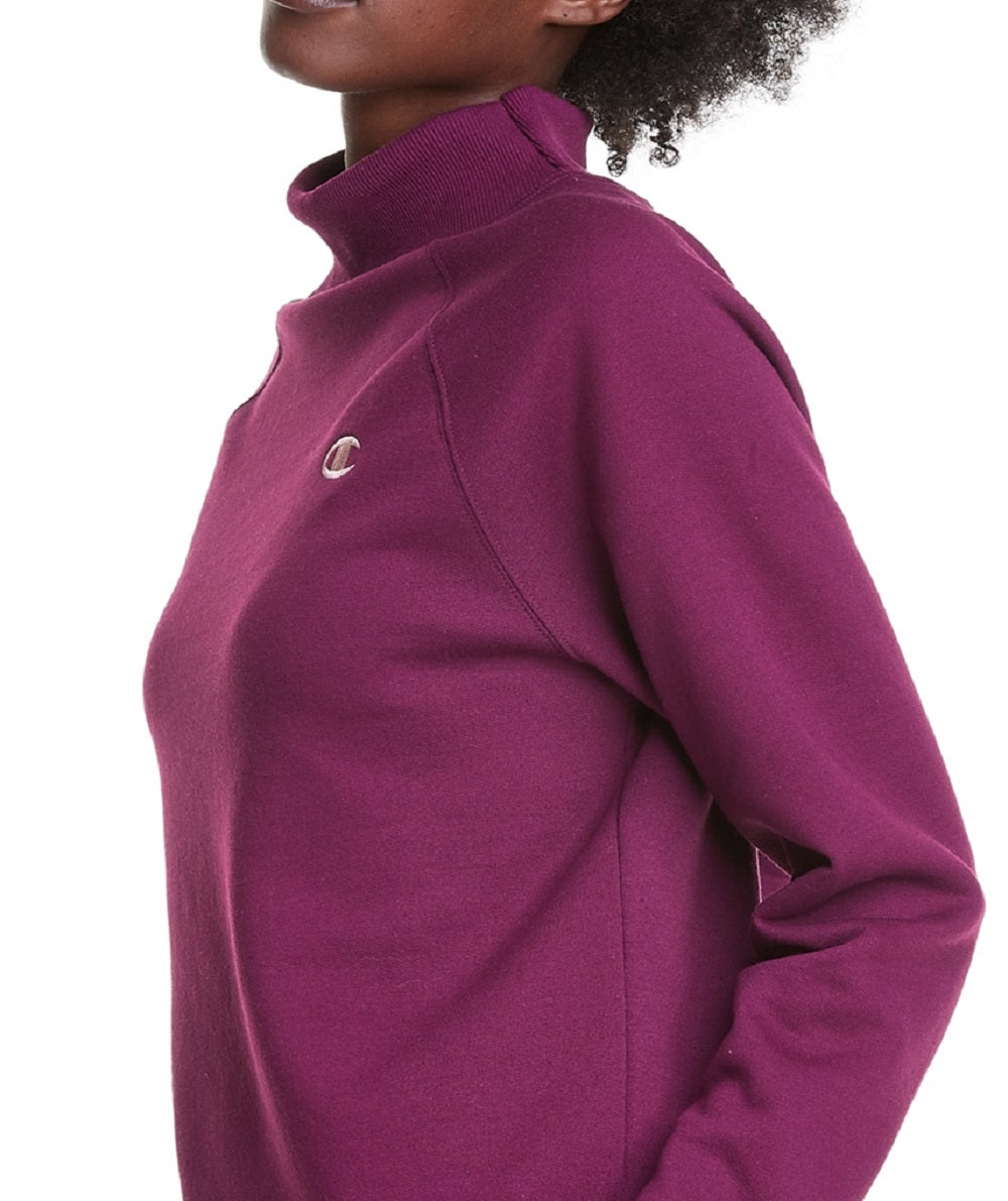 Champion Women's Mock Neck Sweatshirt Purple Size XX-Large