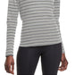 Champion Women's Campus Striped Mock Neck T-Shirt Gray Size Large