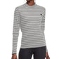 Champion Women's Campus Striped Mock Neck T-Shirt Gray Size Large