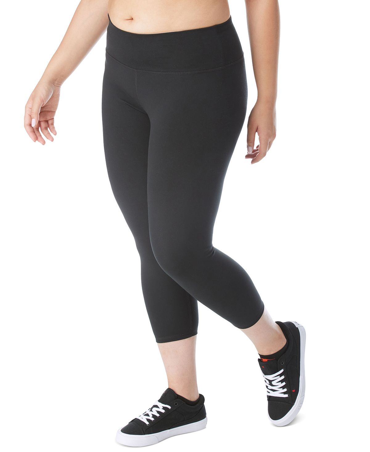Champion Women's Plus Soft Touch Cropped Leggings Black Size 2X