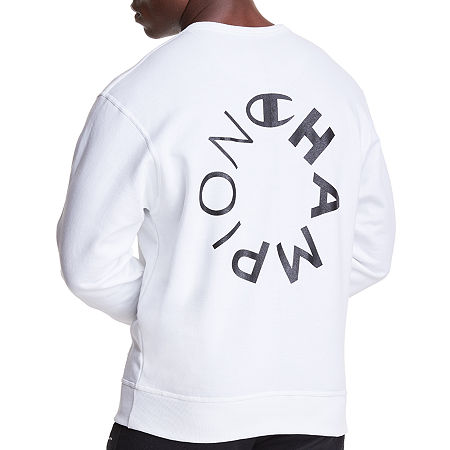 Champion Men's Powerblend Graphic Sweatshirt White Size Large