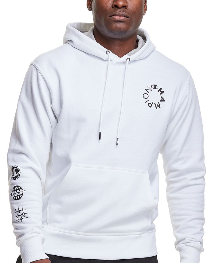 Champion Men's Powerblend Graphic Hoodie White Size Large