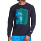Champion Men's Abstract Graphic T-Shirt Blue Size Medium