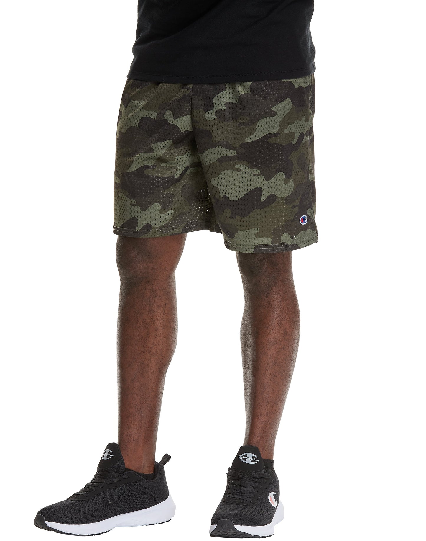 Champion Men's Mesh Print Shorts 9 Camo Ammo Cargo Green Size Small