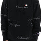 Champion Men's All Over Logo Hoodie Black Size X-Large