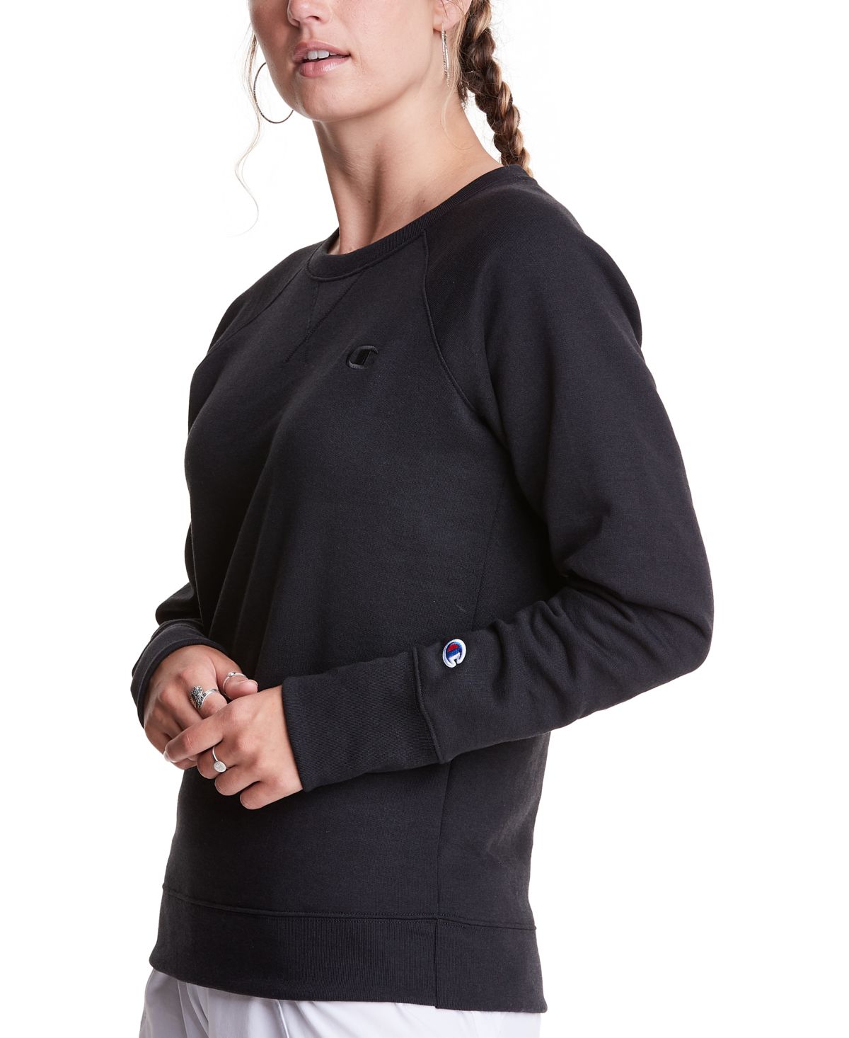 Champion Women's Power Blend Boyfriend Sweatshirt Black Size XX-Large