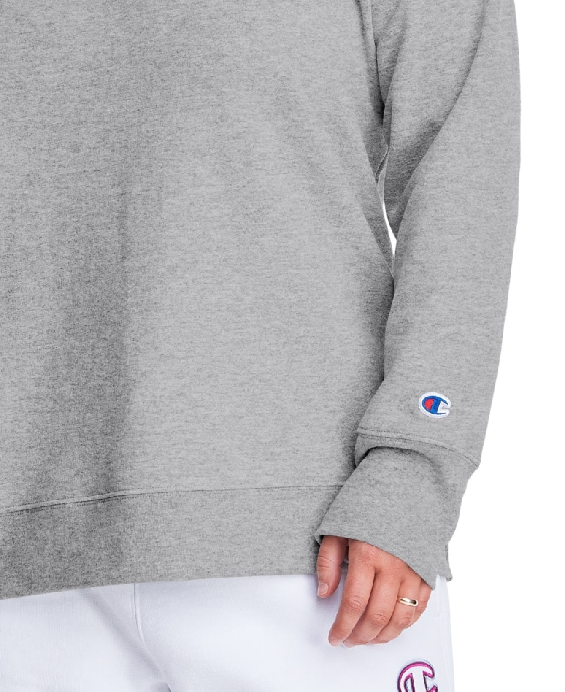 Champion Women's Plus Power Blend Boyfriend Sweatshirt Gray Size 3X