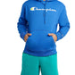 Champion Men's Powerblend Graphic Hoodie Blue Size Medium