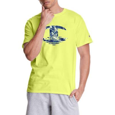 Champion Men's Classic Graphic T-Shirt Green Size Small