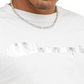 Champion Men's Classic Script Logo Graphic Short Sleeve T-Shirt White Size Small