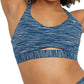 Champion Women's Ruched Sports Bra Space Dye Blue