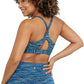Champion Women's Ruched Sports Bra Space Dye Blue