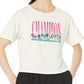 Champion Women's Graphic Floral Cropped Tee Brown Size Large