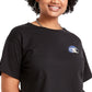 Champion Women's Cropped Logo T-Shirt Black Size Medium