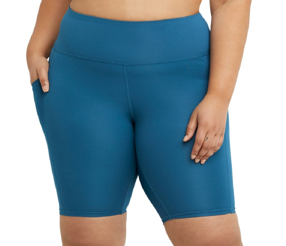 Champion Women's Absolute Eco Bike Shorts Blue Size 2X
