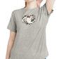 Champion Women's Graphic Print Classic T-Shirt Gray Size Large