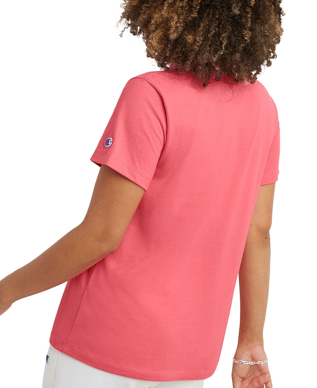 Champion Women's Graphic Print Classic T-Shirt Pink Size Large