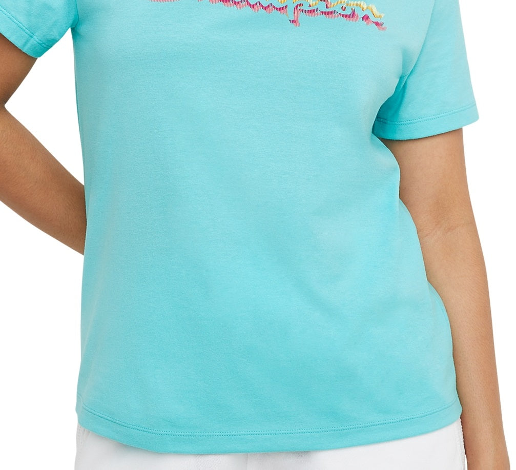 Champion Women's Classic Logo T-Shirt Blue Size X Large