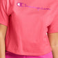 Champion Women's Logo Cropped T-Shirt Pink Size Medium