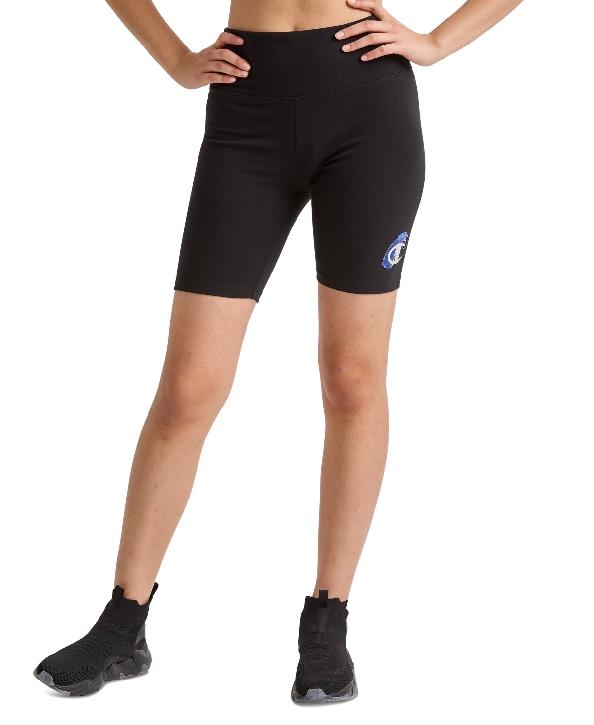 Champion Women's Authentic High Rise Bike Shorts Black Size Large