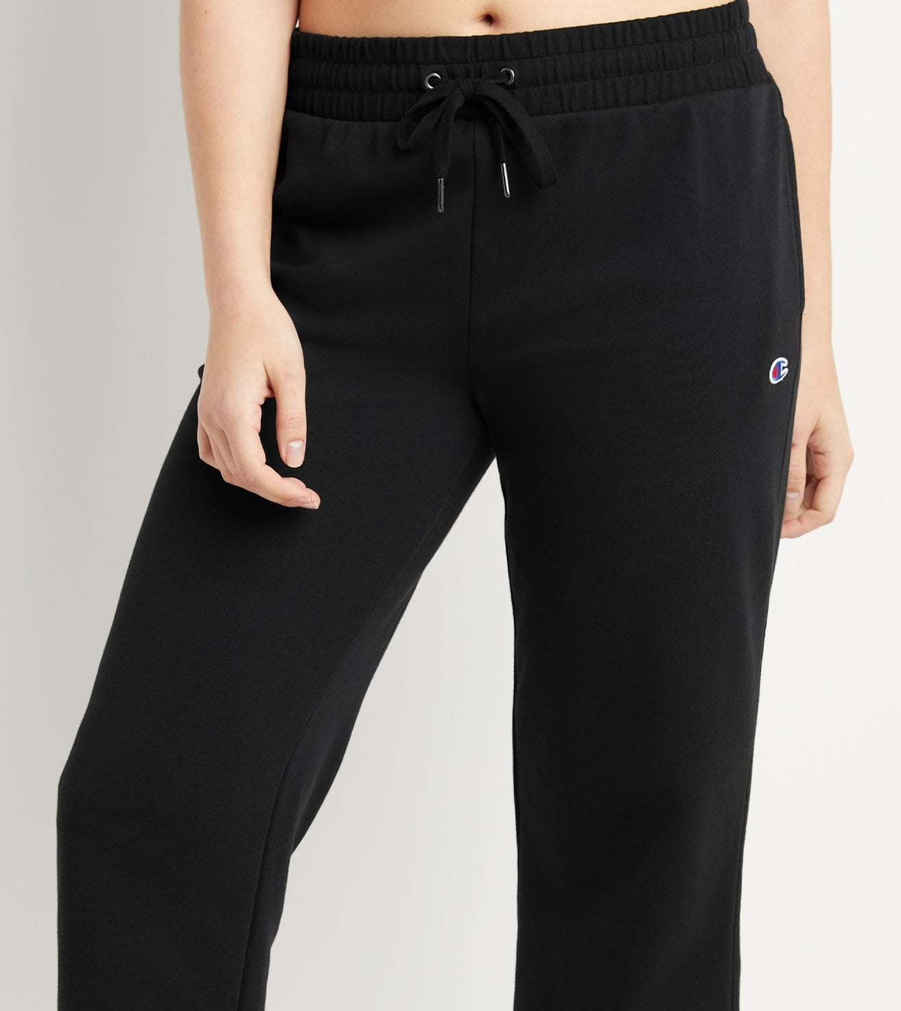 Champion Women's Campus French Terry Wide Leg Crop Pants Black Size Medium