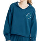 Champion Women's Campus French Terry Hoodie Blue Size Large