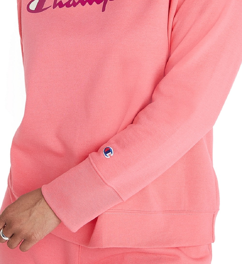 Champion Women's Powerblend Signature Graphic Sweatshirt Pink Size 2X
