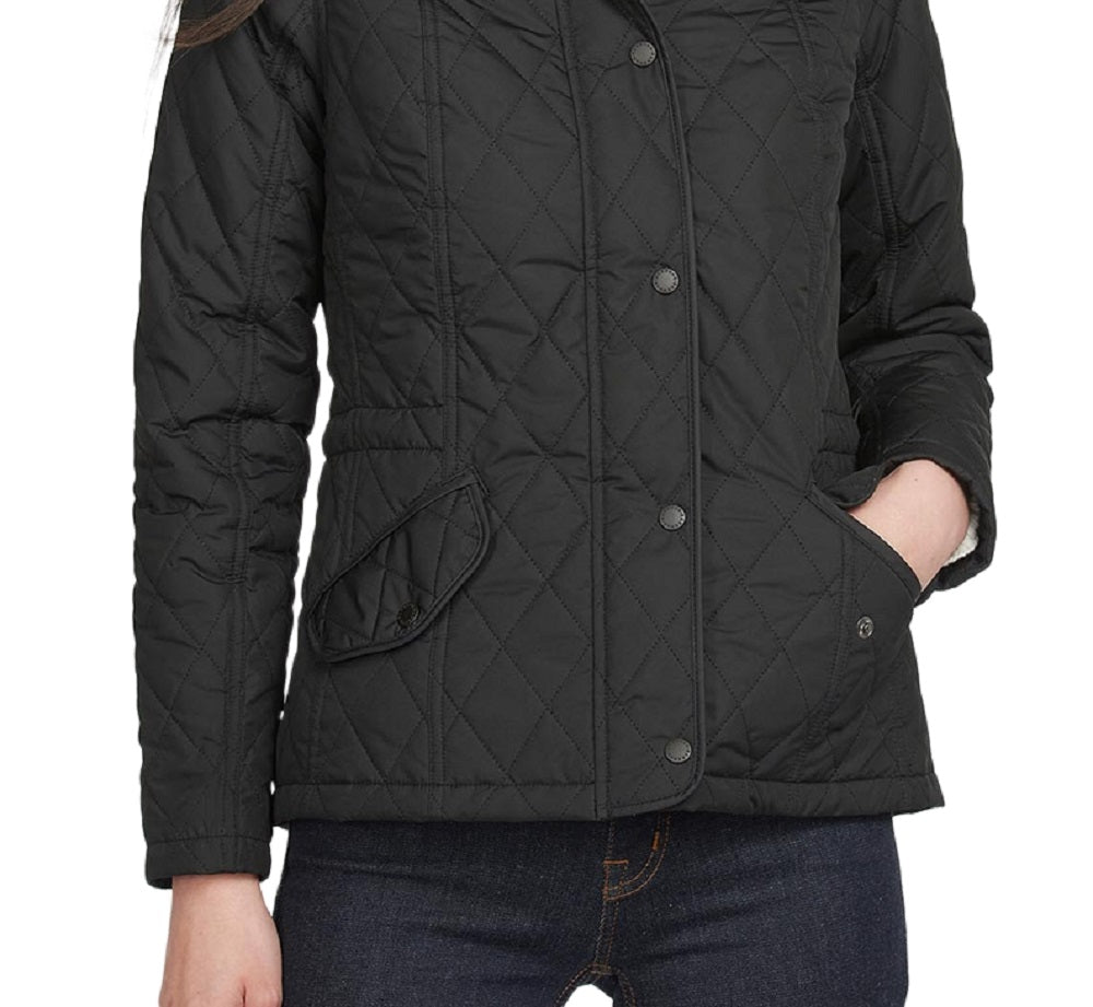 Barbour Women's Millfire Hooded Quilted Jacket Black Size 14