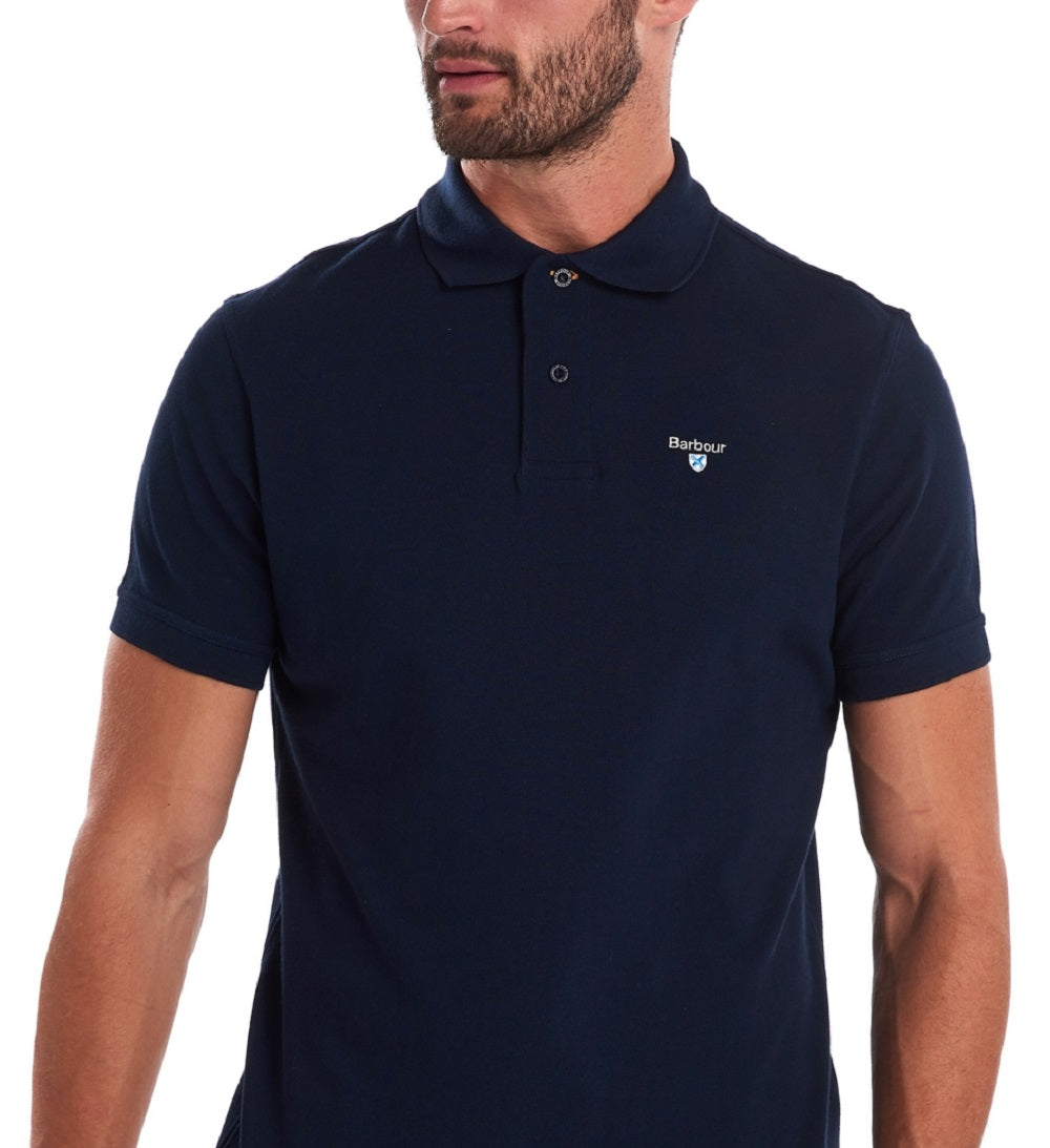 Barbour Men's Tartan Pique Polo Shirt Blue Size Medium