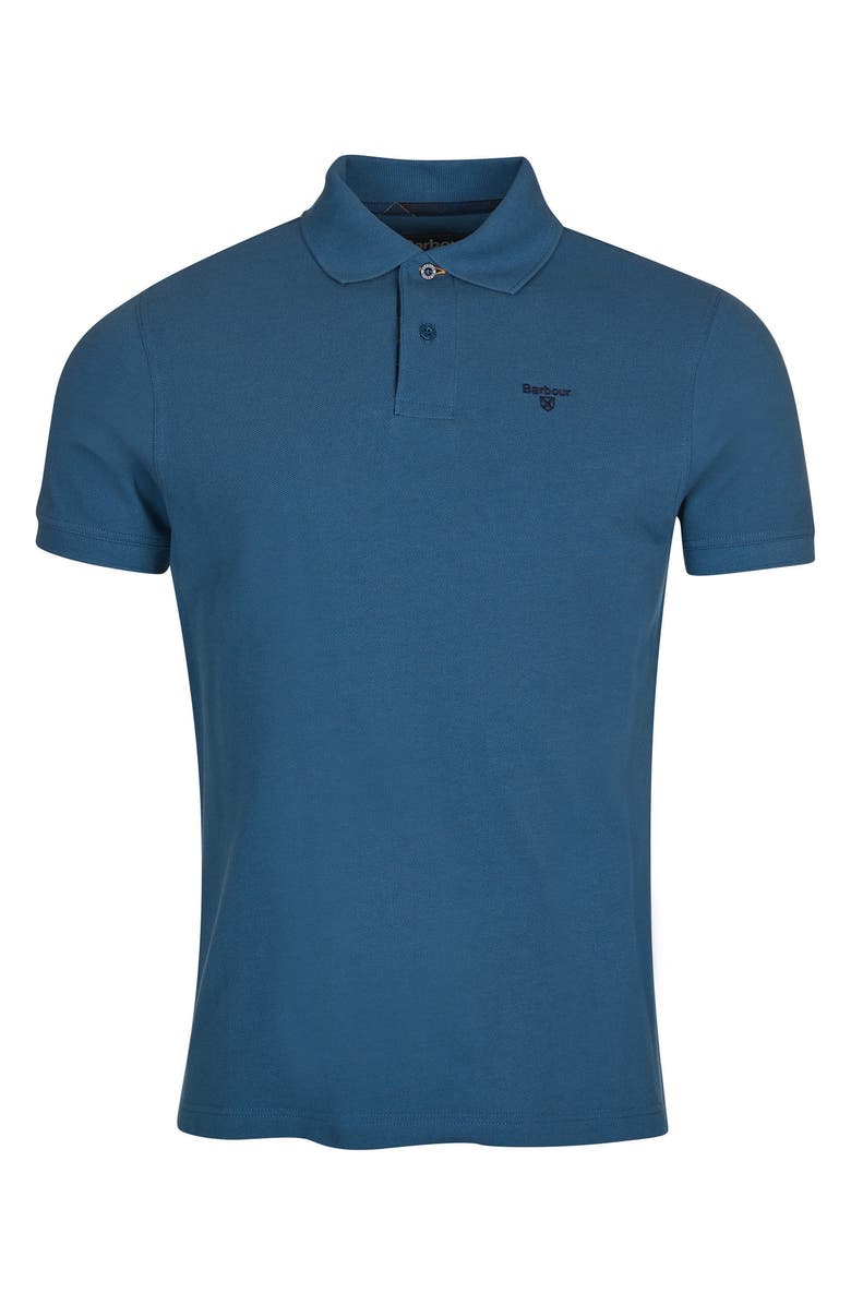 Barbour Men's Tartan Pique Polo Shirt Blue Size Medium