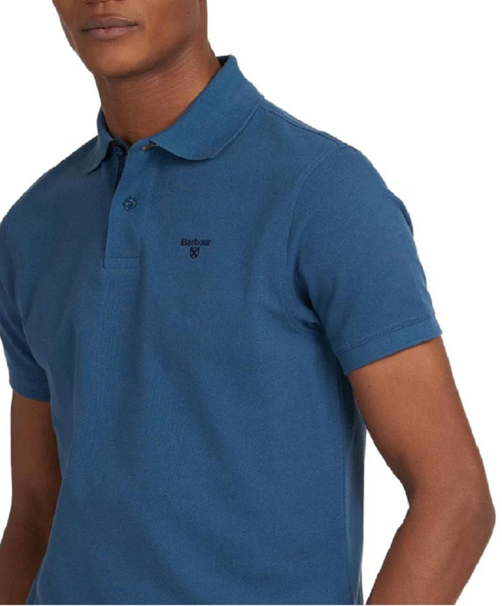 Barbour Men's Tartan Pique Polo Shirt Blue Size Small
