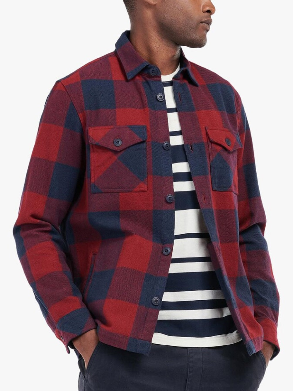 Barbour Men's Hordon Over Shirt Blue Size Large