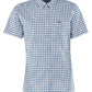 Barbour Men's Fit Check Cotton Short Sleeve Button Down Shirt Blue Size Large