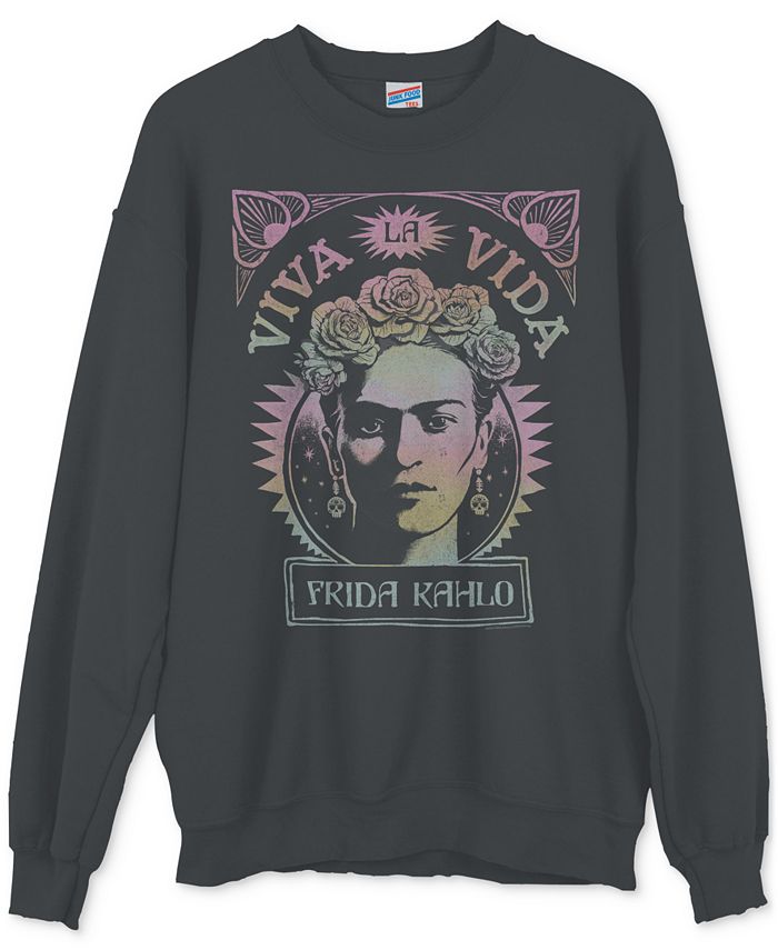 Junk Food Women's Frida Kahlo Graphic Sweatshirt Black Size Large