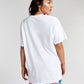 Junk Food Women's Stretch Graphic Crew Neck T-Shirt White Size Medium