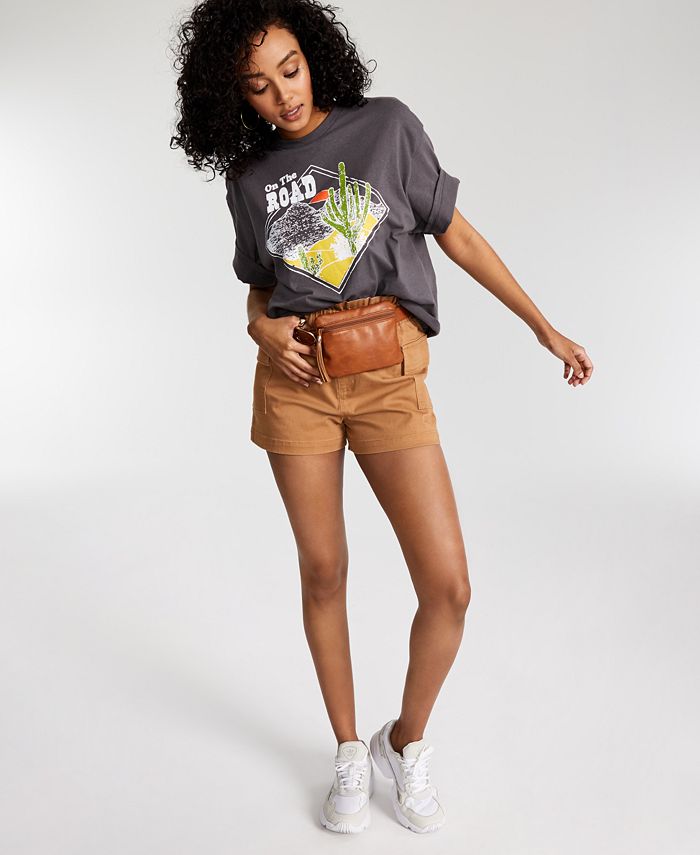 Junk Food Women's Crew Neck T-Shirt Gray Size Small