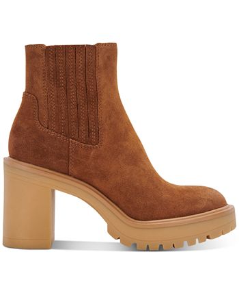 Dolce Vita Women's Waterproof Block Heel Bootie Brown Size 6 M