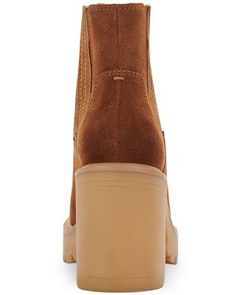 Dolce Vita Women's Waterproof Block Heel Bootie Brown Size 6 M