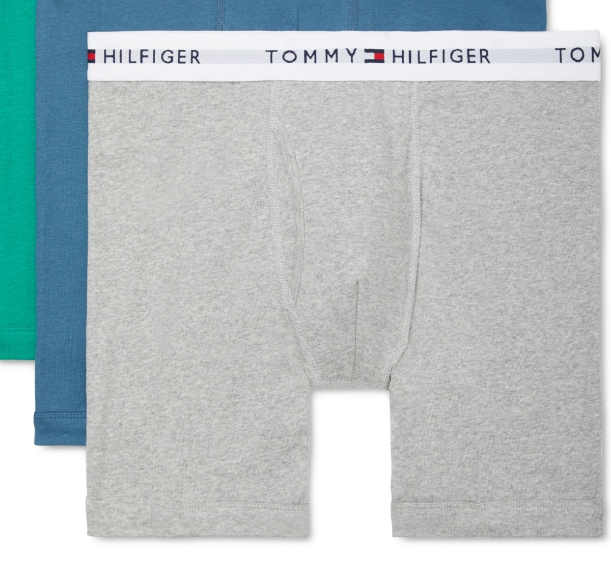 Tommy Hilfiger Men's 3 Pk Classic Cotton Boxer Briefs Green Size Large