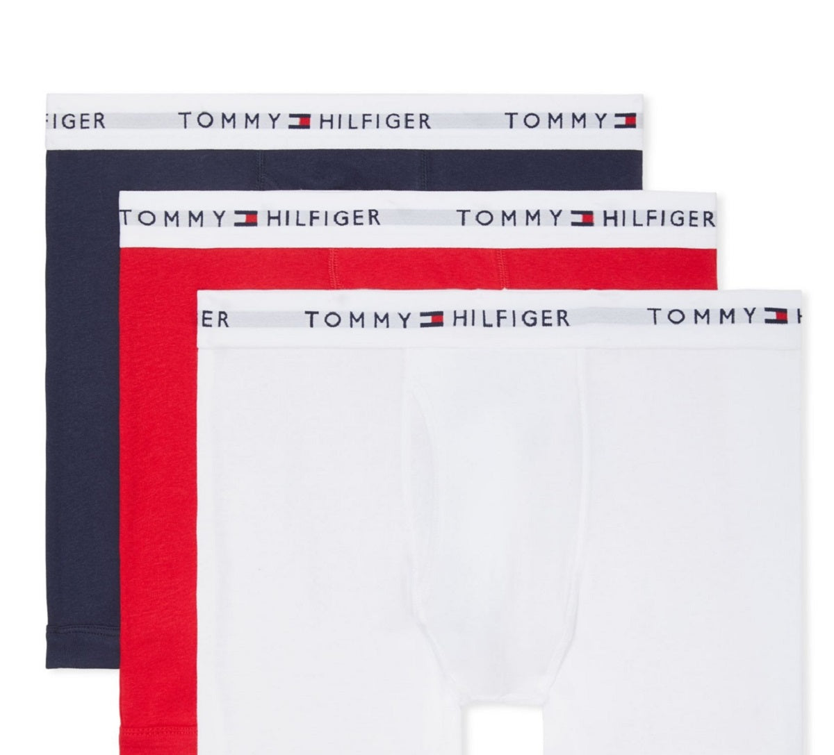 Tommy Hilfiger Men's 3 Pk Classic Cotton Boxer Briefs Red Size X-Large