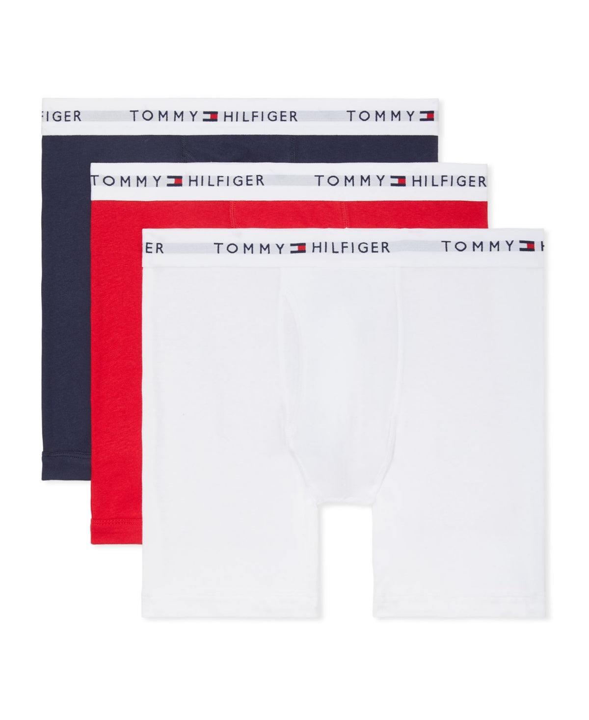 Tommy Hilfiger Men's 3 Pk Classic Cotton Boxer Briefs Red Size X-Large