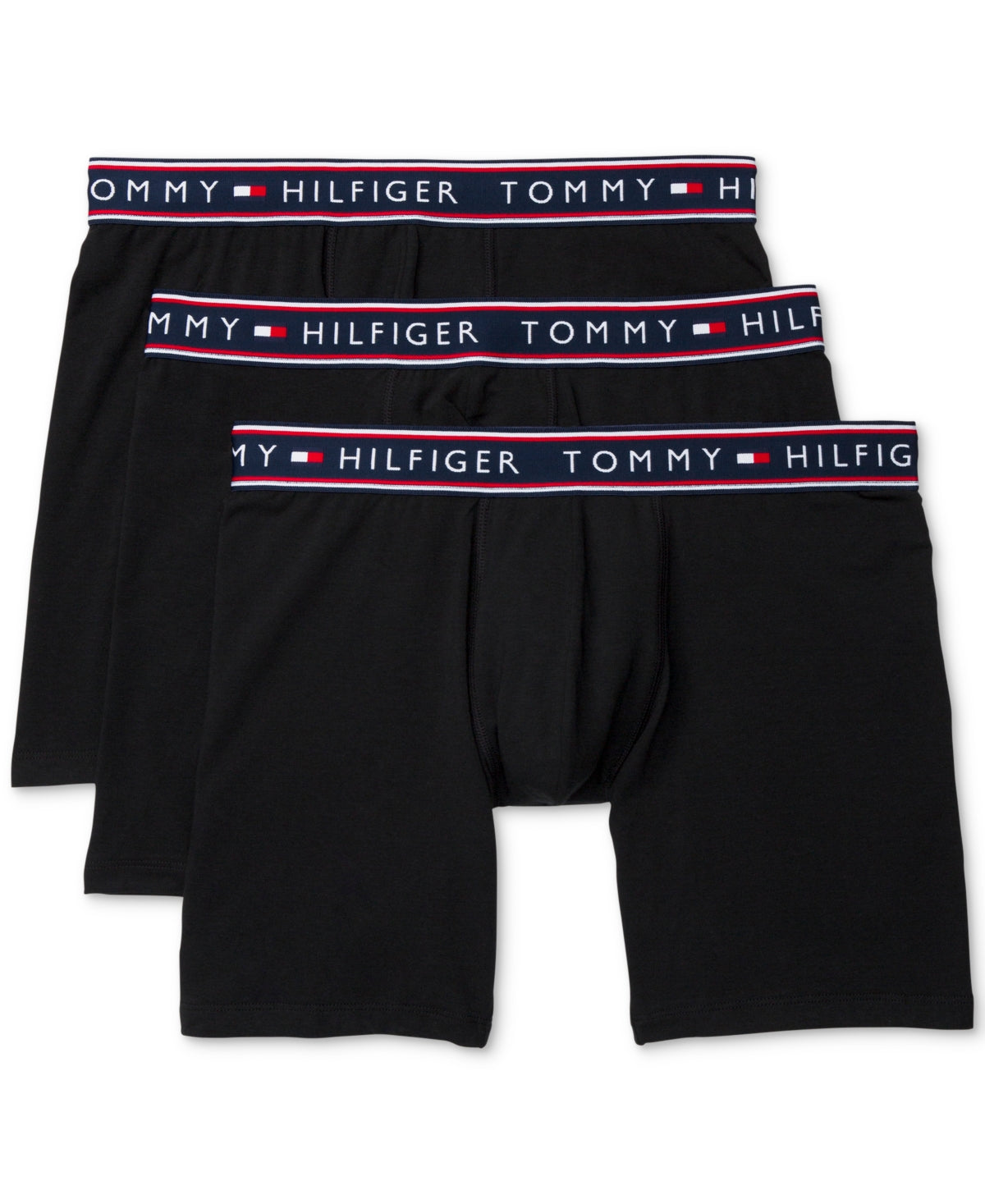 Tommy Hilfiger Men's 3 Pk Stretch Moisture Wicking Boxer Briefs Black Size Medium