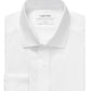 Calvin Klein Men's Steel Slim Fit Wrinkle Free Herringbone Dress Shirt White Size 17.5X34X35